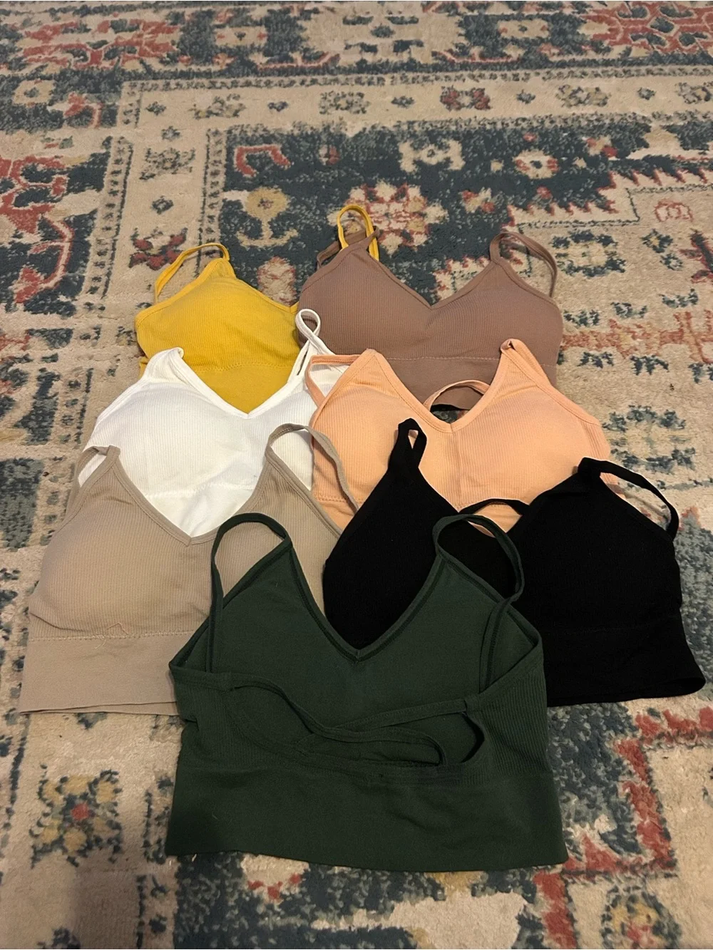 Seamless Ribbed V-Neck Bralette - Multiple Colors